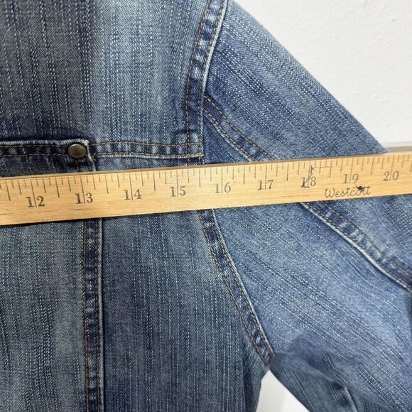 VTG Y2K Old Navy Women’s Faux Shearling Denim Trucker Jacket Size L - Picture 9 of 9